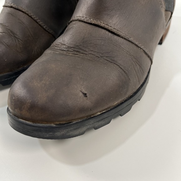 Sorel Women's Size 7 Emelie Waterproof Chelsea Booties Boots Gray Brown Black - Picture 4 of 13